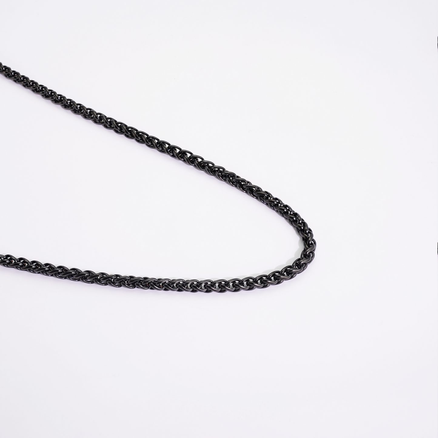 6mm Wheat Chain Black