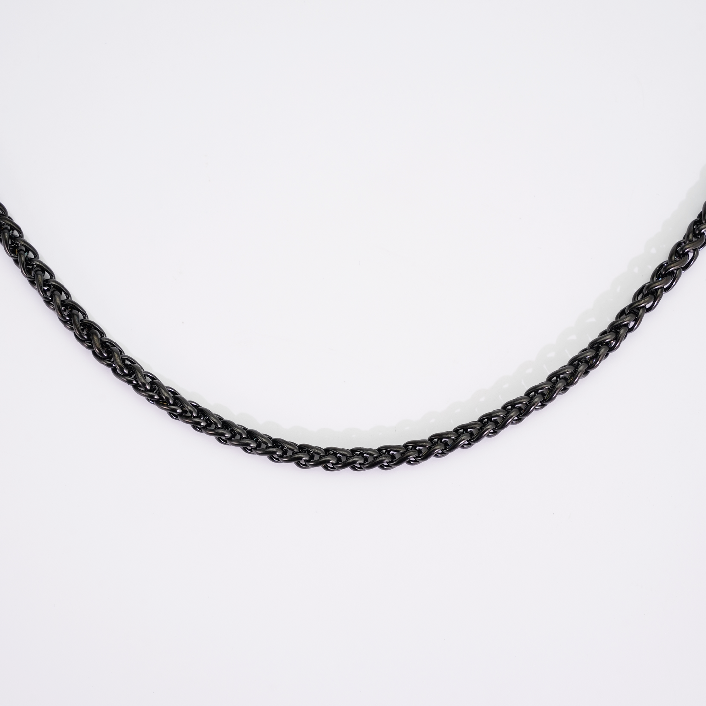 6mm Wheat Chain Black