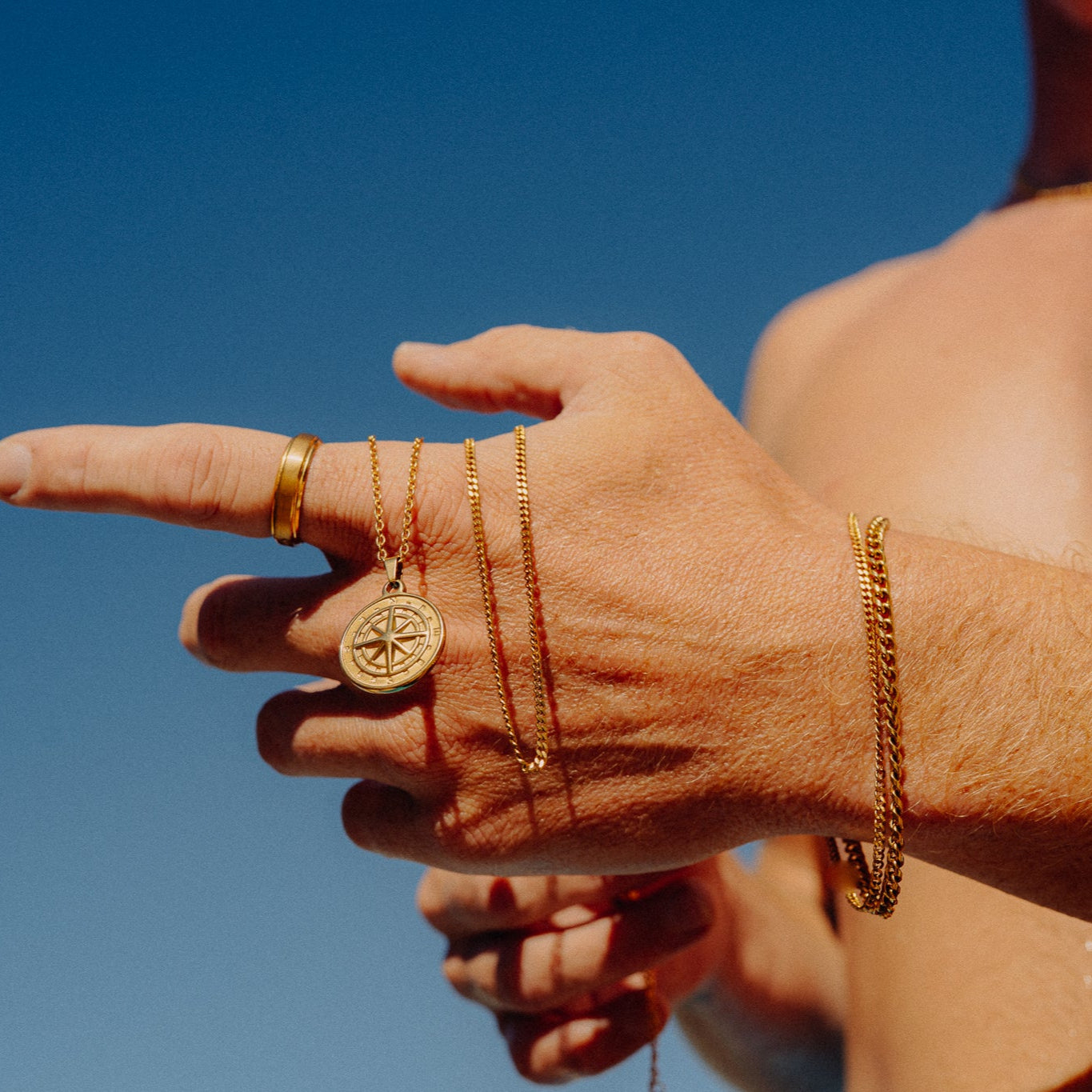 Gold Compass Pendant