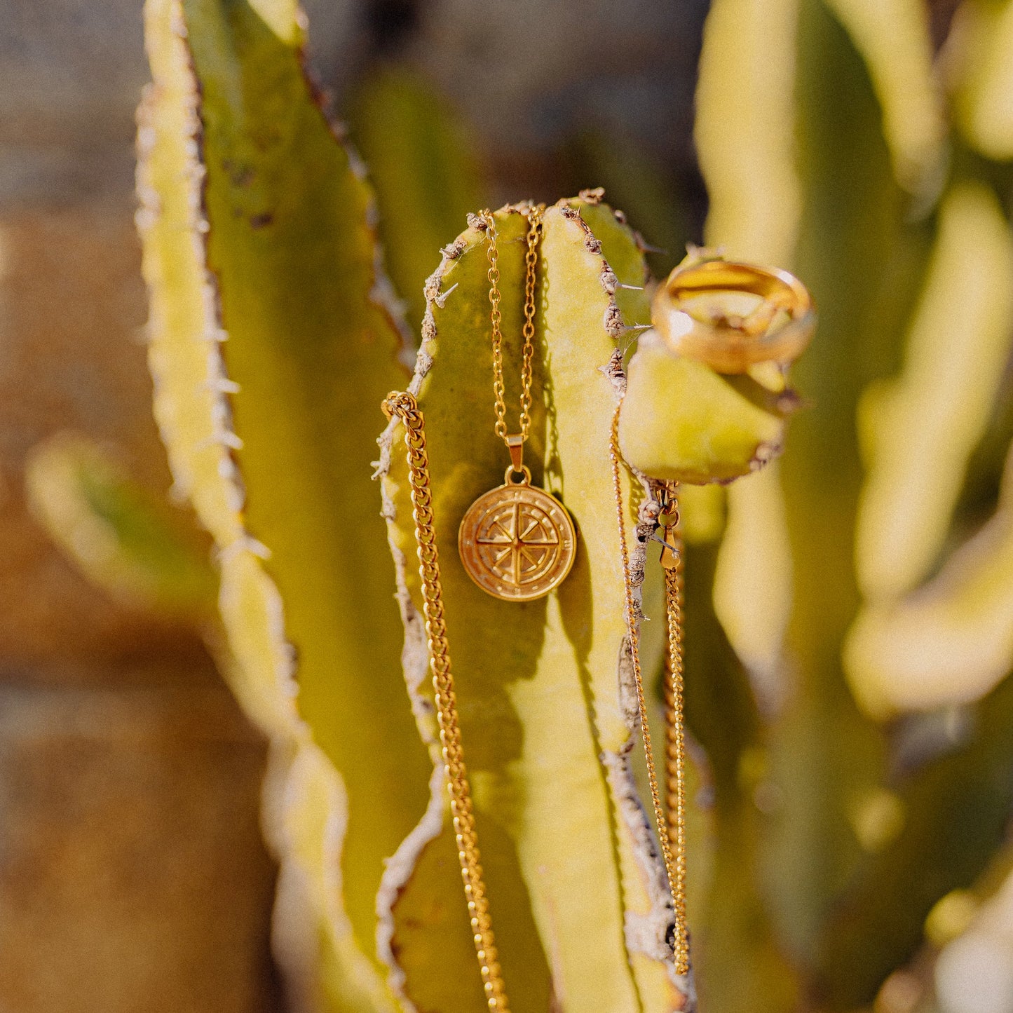 Gold Compass Pendant
